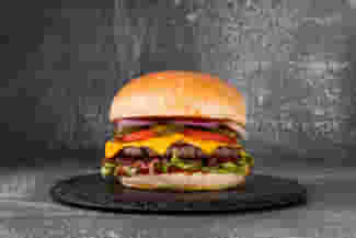 Dish Bacon and cheddar chicken burger BB menu Cookino Bacon and cheddar chicken burger BB menu Cookino