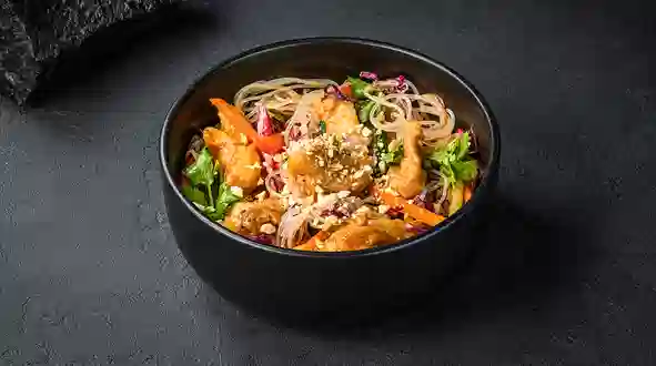 Dish Salad with Cold Rice Noodles and Chicken menu Sushi Master Salad with Cold Rice Noodles and Chicken menu Sushi Master