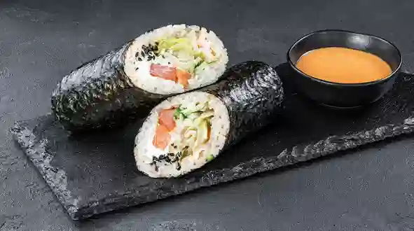 Dish Sushi burrito with salmon menu Sushi Master Sushi burrito with salmon menu Sushi Master