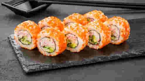 Dish California roll with crab mix in caviar menu Cookino California roll with crab mix in caviar menu Cookino