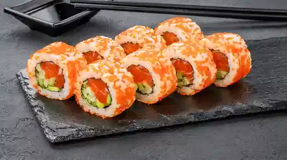 Dish California roll with salmon in caviar menu Sushi Master California roll with salmon in caviar menu Sushi Master