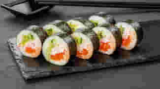 Dish Futomaki roll with salmon (spicy) menu Cookino Futomaki roll with salmon (spicy) menu Cookino