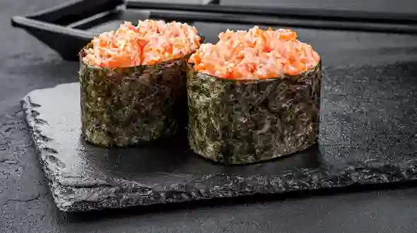 Dish Sushi gunkan salmon (spicy) menu Sushi Master Sushi gunkan salmon (spicy) menu Sushi Master