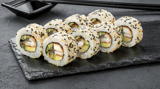 Dish California roll with eel in sesame menu Cookino California roll with eel in sesame menu Cookino