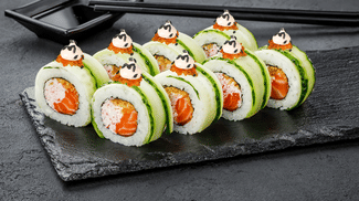 Dish Roll with salmon and cucumber menu Cookino Roll with salmon and cucumber menu Cookino