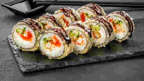 Dish Tempura roll with eel menu Cookino Tempura roll with eel menu Cookino