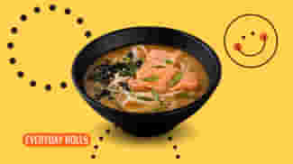 Dish Miso soup with salmon menu Cookino Miso soup with salmon menu Cookino