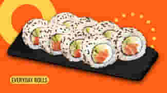 Dish Philadelphia roll with salmon in sesame menu Cookino Philadelphia roll with salmon in sesame menu Cookino